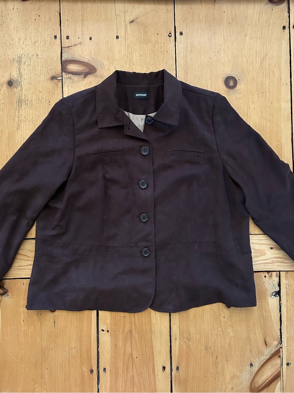 Vintage Women's Dark Brown Button-Front Suede Jacket